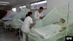 Fotografía de archivo de un grupo de pacientes que padecen dengue. EFE/Andrés Cristaldo