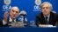 Elliott Abrams (izq.), representante especial de Estados Unidos para venezuela, junto a Luis Almagro, secretario general de la OEA. Foto: SAUL LOEB/ AFP.