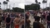 Protestas en Placetas, el 11 de julio. (Facebook)