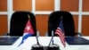 Banderas de EEUU y Cuba durante la firma de un acuerdo entre autoridades de ambos país, en 2017. (REUTERS/Alexandre Meneghini/Archivo)
