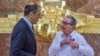Raúl Castro y el canciller ruso Sergei Lavrov durante la ceremonia de inauguración de la restaurada Estatua de la República.
